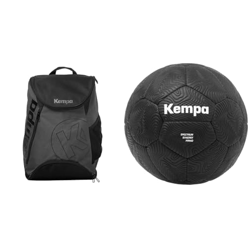 Kempa Rucksack Handball Backpag Rucksack mit Bodenfach & Spectrum Synergy Primo Black&White Handball Trainings- und Spielball