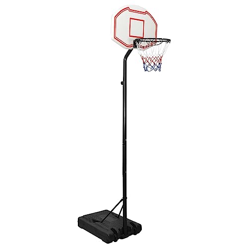 vidaXL Basketballständer, verstellbar, aus strapazierfähigem Polyethylen, widerstandsfähiges Nylon-Netz, stabiles Design, einfache Bewegung, ideal für den Innen- und Außenbereich, Weiß