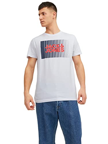 Jack & Jones Herren Jjecorp Logo Tee Play O-Neck Noos T-Shirt, Weiß, M EU