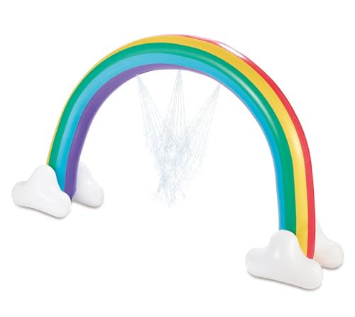 Summer Waves Regenbogen Wassersprinkler | 251x79x190 cm bunt | Wasser Sprinkler und Wasserspielzeug für den heimischen Garten | Kinder Wasserspaß für zu Hause inkl. Reparaturset