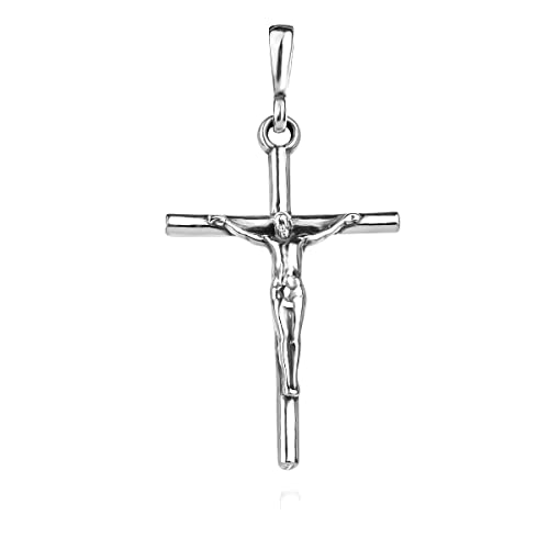 Kreuz Sterling Silber 925 Anhänger Jesus Christ Kruzifix Religiöse Unisex