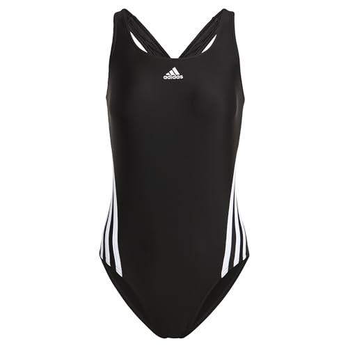 adidas Damen 3 Stripes Swimsuit, Schwarz, 46