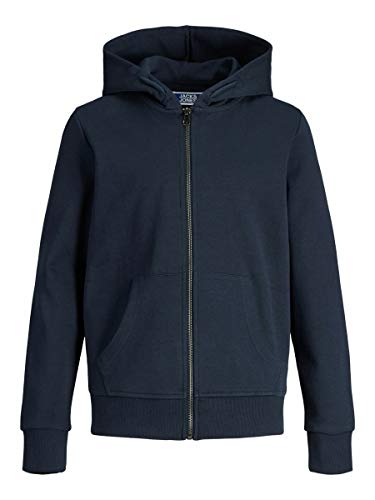 JACK & JONES Jungen Jjebasic Zip Hood Noos Jr Cardigan Sweater, Navy Blazer, 140 EU