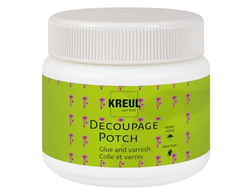 KREUL 48251 - Art Potch Decoupage Kleber und Lack seidenmatt, 150 ml, auf Wasserbasis, trocknet schnell und transparent