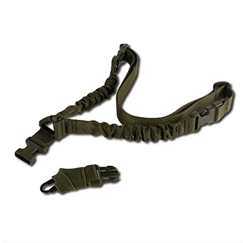 FOCUHUNTER Tactical Single-Point Sling QD Sling Quick Adjust Length Strap Nylon Webbing Multi-Use Shoulder Strapazierfähige Sling mit Metallhaken für Outdoor-Sportarten (Green)