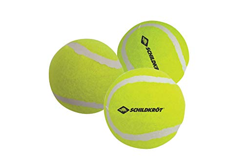 Schildkröt® Freizeit-Tennisbälle, 3 Stück, drucklos im Meshbag, gelber Filz, für das erste Tennis-Spiel auf der Straße, im Hof, 970048