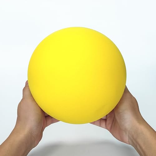 Aiyouwei weicher, geräuschloser Schaumstoffball, Schwammball, Indoor-Aktivitätsball, Kickball, Dodgeball, Spielplatzball (gelb, 18cm)