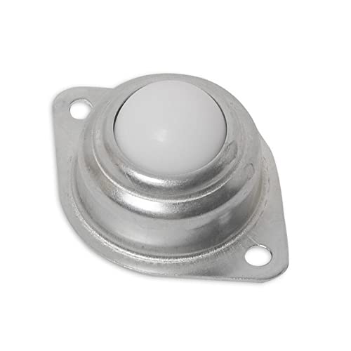 6PCS 1 inch Roller Ball Transfer Bearing Caster Dual Roller Bearing Wheel White PP Nylon Round Durable Bull Wheel