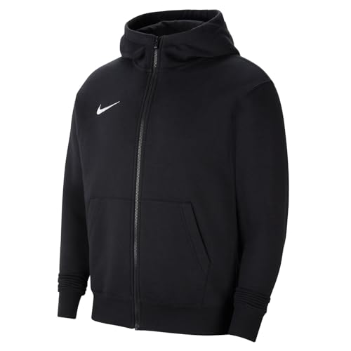 Nike Unisex-Child Y Nk FLC Park20 Fz Hoodie Hooded Sweatshirt, Black/White, XL