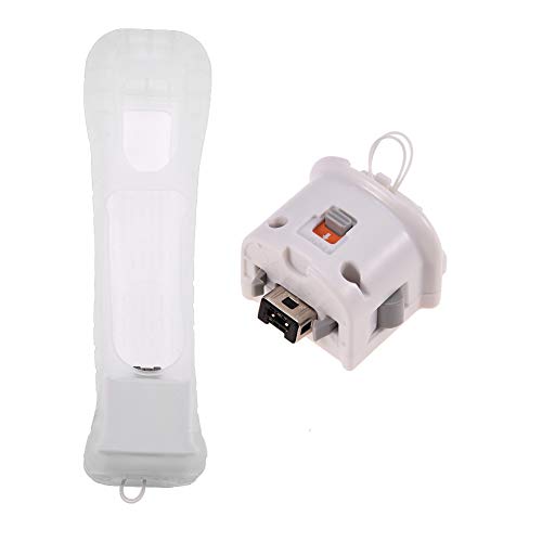 Zerone Wii Motion Plus Sensoradapter mit Silikonhülle für Nintendo Wii-Fernbedienung (weiß) (1 Stück)