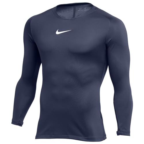 Nike Kinder Dri-FIT Park First Layer Langarmshirt, Midnight Navy/Weiß, M, AV2611-410