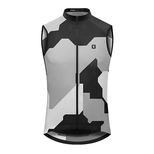 SIROKO - Fahrradweste Windstopper für Damen V1-W Crosswind - M - Schwarz/Grau