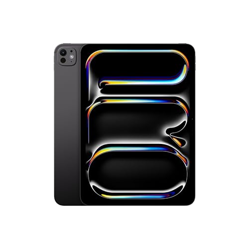 Apple 11" iPad Pro (M4): Ultra Retina XDR Display, 256 GB, 12 MP Querformat Frontkamera/12 MP Rückkamera, LiDAR Scanner, WLAN 6E, Face ID, Batterie für den ganzen Tag, Standardglas – Space Schwarz