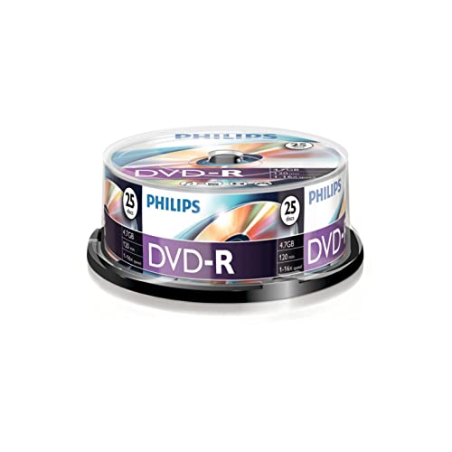 Philips DVD-R Rohlinge (4.7 GB Data/ 120 Minuten Video, 16x High Speed Aufnahme, 25er Spindel)