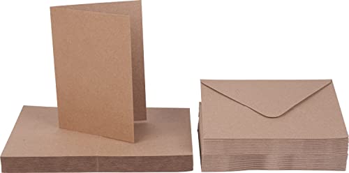 Doppelkarten "Kraftpapier" mit Umschlägen, beige