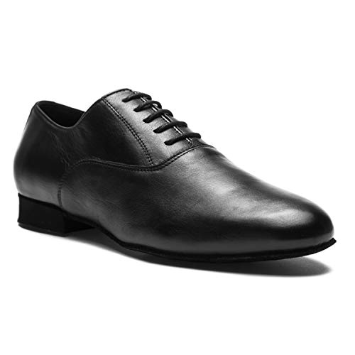 Pirou P100 Tanzschuhe Herren Chromledersohle, Schwarz, 45 EU