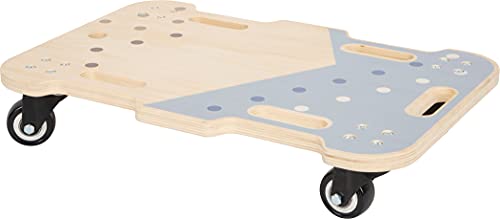 small foot Rollbrett "Adventure" aus Holz, Kindersport ab 3 Jahren, mit Haltegriffen und Umlenkrollen, Art. 12244