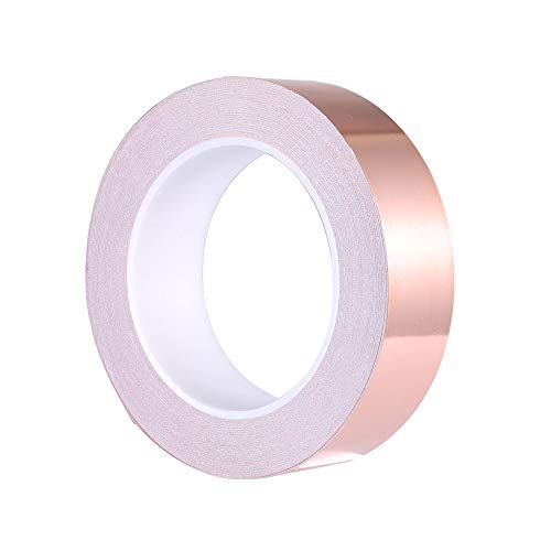 Zalava 30mm X 25M Kupferband Kupferfolienband EMI Kapton Tape Abschirmband Kupferfolie Kupferband Selbstklebend Klebeband Schneckenband Schneckenschutz (30mmX25M)