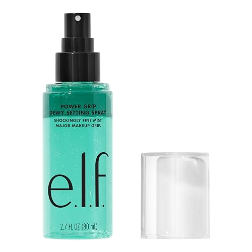 e.l.f. Power Grip Dewy Setting Spray, ultrafeine & langanhaltende Formel, fixiert das Make-Up für ein hydratisiertes, Dewy Finish, vegan & tierversuchsfrei