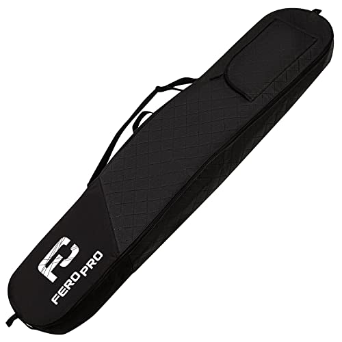 Ferocity Premium Snowboardtasche Board Bag Snowboardbag Abdeckung 170 cm aus Wasserdichtem Öko-Leder mit Tragegurt und Schultergurt Schwarz Gesteppt Black Quilted Pik [051]