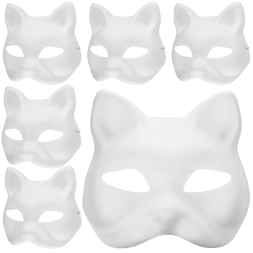 BESPORTBLE Therian Mask 8Pcs Katze Fuchs Gesicht ? Papier Blank für DIY Cat Mask Therian