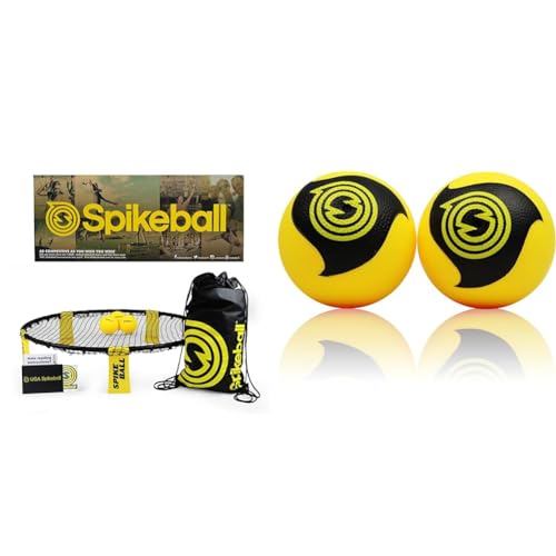 Spikeball-Set mit 3 Bällen - Zum Spielen im Freien im Haus & Extra Ball Packs - Profi-Bälle (2 Stück)