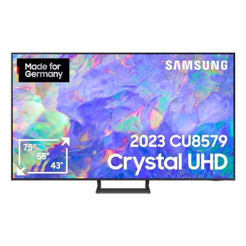 Samsung Crystal CU8579 Fernseher 55 Zoll, Dynamic Crystal Color, AirSlim Design, Crystal Prozessor 4K, Smart TV, GU55CU8579UXZG, Deutsches Modell [2023]