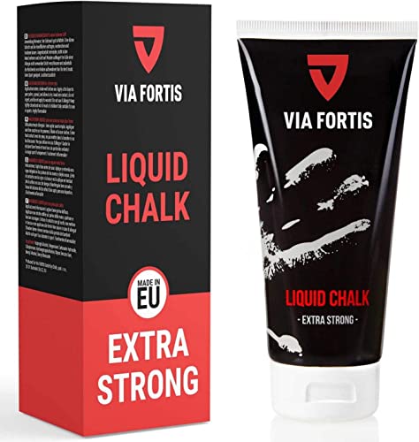 VIA FORTIS Liquid Chalk – Flüssigkreide für maximalen Grip beim Sport – Schnell trocknend, extrem ergiebig und lang haltend – Für Calisthenics, Bouldern, Klettern, Pole UVM