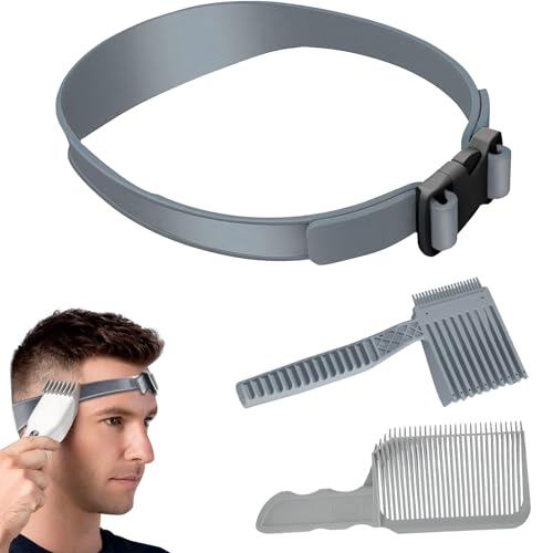 ZIGefofo Verstellbare Haarschneidekamm Set Silikon Haarschneide Schablone übergang Friseurkämme Haarschnittband Gebogenes Haare Schneiden Haarschneidemaschine Schablone Hilfe für Männer