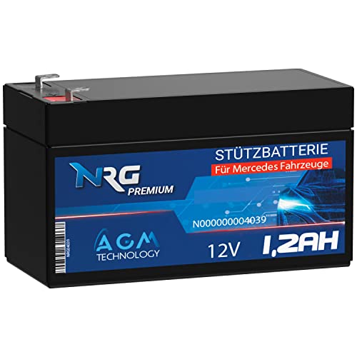 NRG PREMIUM Stützbatterie 12V 1,2Ah N000000004039 Backup Batterie AGM Akku Longlife Technologie Verschlossen Wartungsfrei