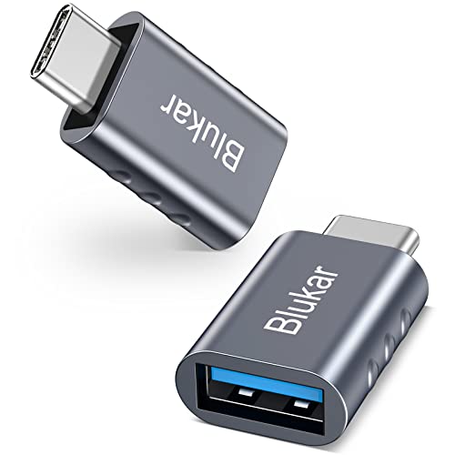 Blukar USB C auf USB 3.0 Adapter, [2 Stück] Typ C Netzteil Ladegerät Handy OTG Adapter, Thunderbolt 3 to USB 3.1, Kompatibel mit iPhone 15, MacBook Pro, iPad 11/Air, Galaxy, iMac usw.