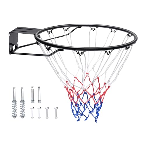 VEVOR Basketballkorb Hangring Basketballring 485 mm, Basketball Basketballring Netz 595 x 485 x 120 mm Qualität-und Sicherheitsgeprüft Indoor & Outdoor, Universal Stabiler Basketballkorb Orange