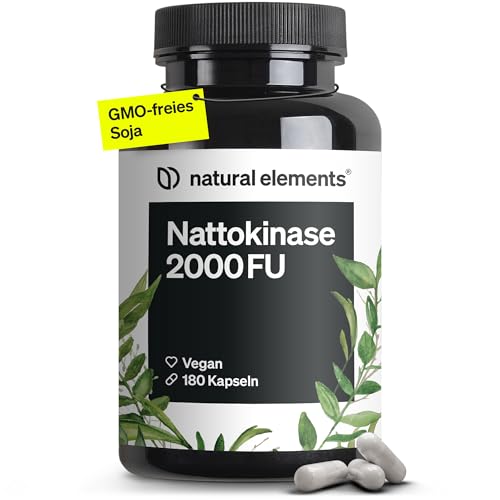 Nattokinase – 180 hochdosierte Kapseln je 100mg (20.000 FU/g) – ohne Gentechnik – vegan, ohne unnötige Zusätze – in Deutschland produziert & laborgeprüft