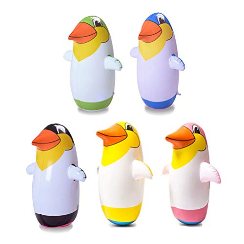 Eeneme 5 stücke Aufblasbare Pinguin Tumbler Für Kinder 22cm Cartoon Tier Blow Up Tumbler Kinder Party Spiel Spielzeug (zufällige Farbe)