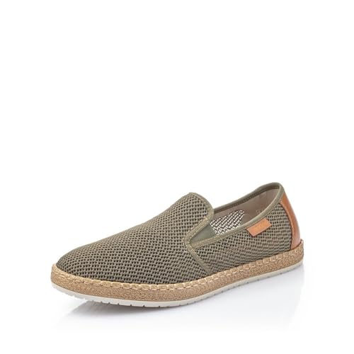 Rieker Herren Slipper B5276, Männer Slip On,Slip-ons,freitzeitschuhe,offener einschlupf,Mokassins,Halbschuhe,Schlupfschuhe,grün (54),43 EU / 9 UK