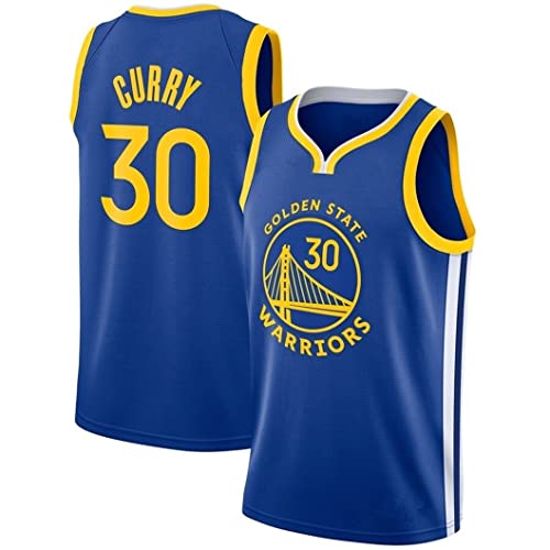 ZeYuKeJi Männer Jersey-NBA Jersey New Warriors Krieger # 30 Curry Mesh-Basketball Jersey Retro Gedenk Basketball Sleeveless T-Shirt (Color : Blue, Size : S)