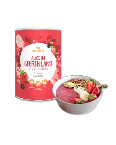 OATSOME® Alice Im Beerenland | Smoothie Bowl Mit Acai & Erdbeeren | 100% Natürlich, Vegan & Ohne Zuckerzusatz + Zusatzstoffe | Einfache Zubereitung | Frühstück | Superfoods | Gefriertrocknung | 400g