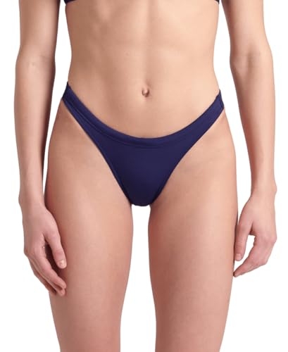 arena Damen Solid MaxLife Bikini Bottoms Badehosen Slip, Navy-White, 36 EU