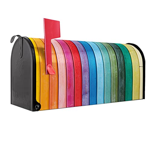 banjado® Amerikanischer Briefkasten - US Mailbox/Letterbox mit Motiv Regenbogenfarben 51x22x17cm - Postkasten Stahl aus Amerika – Briefkasten amerikanisch pulverbeschichtet