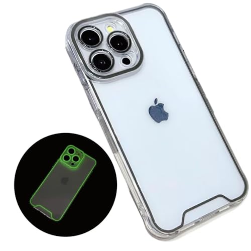 Tivenfezk Nadoli Leuchtend Hülle für iPhone 15 Pro,Fluoreszierend Licht im Dunkeln Weich Silikon Transparent Handyhülle Schutzhülle Klar Cover