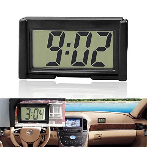 Mini Auto Uhr, Fahrzeug Elektronische Digitaluhr, LCD Digital Clock, Fahrzeug Auto Clock, Mini Table Car Armaturenbrett, Schreibtisch Uhr mit Klebepad, Mini Auto Armaturenbrett