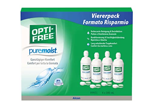 Opti-Free PureMoist Kontaktlinsen-Pflegemittel, Systempack, 4 x 300 ml