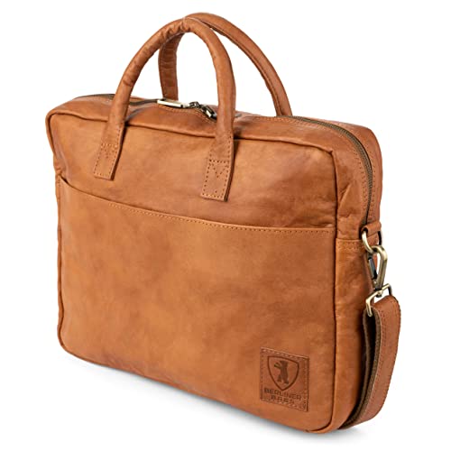 Berliner Bags Vintage Laptoptasche Madrid aus Leder, Aktentasche für Damen Herren - Braun