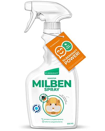 Silberkraft Milbenspray Hamster 500 ml, zuverlässiger Milbenschutz für Hamster und andere Nagetiere, effizientes und garantiert hilfreiches Anti-Milben-Mittel