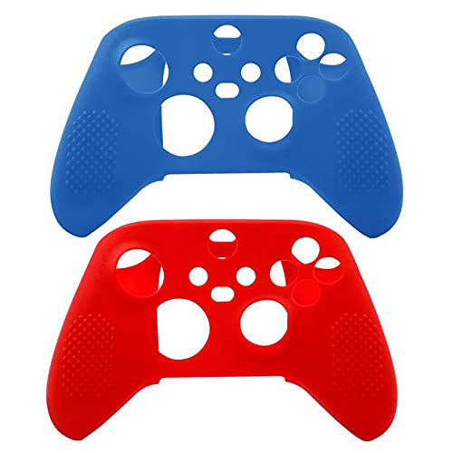 Oikabio 2 x Silikon-Gamepad-Schutzhüllen für X-Gamecontroller, Blau/Rot