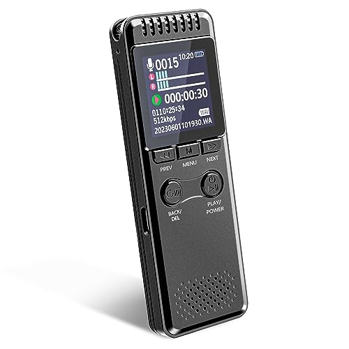 Vivaniir 64GB Diktiergerät, 80 Stunden Lang Ausdauernder Akku 1100mAh, Robuster Aufnahmegerät mit Sprachaktivierung und Metallgehäuse, USB-C Digital Voice Recorder für Vorlesung Meeting Interviews