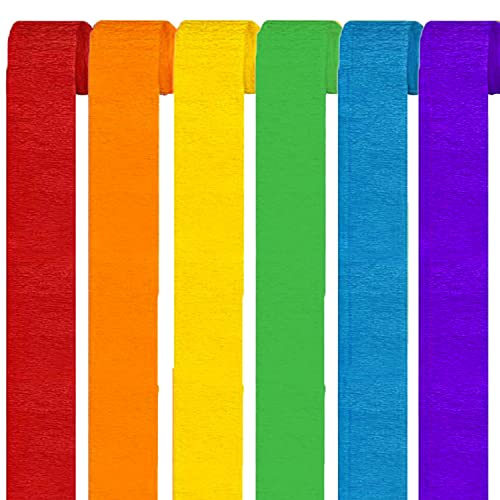 6er Set Krepppapier Rainbow kreppbänder regenbogen Party Dekoration(4.5 cm x 25 m)