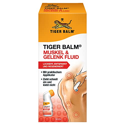 TIGER BALM MUSKEL & GELENK FLUID - Pflegende Einreibung, lockert, entspannt und regeneriert - inkl. Applikator mit 90 ml