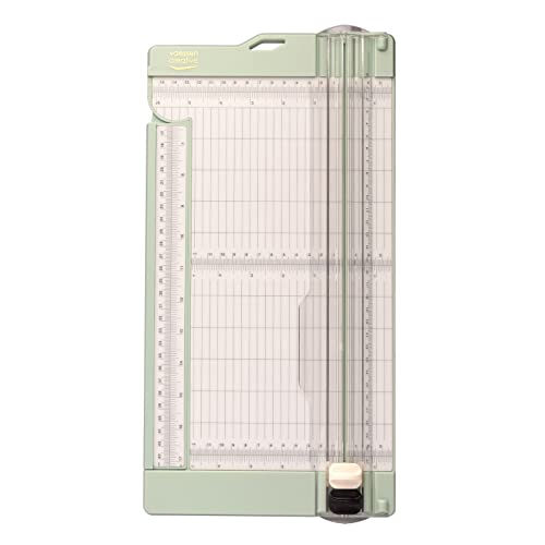 Vaessen Creative Papierschneider inkl. Falzbein zum Schneiden und Falzen von geraden Linien auf DIN A3, DIN A4 und kleineren Papierformaten, Mintgrün, für Scrapbooking und Karten Basteln, 11 x 30,5 cm