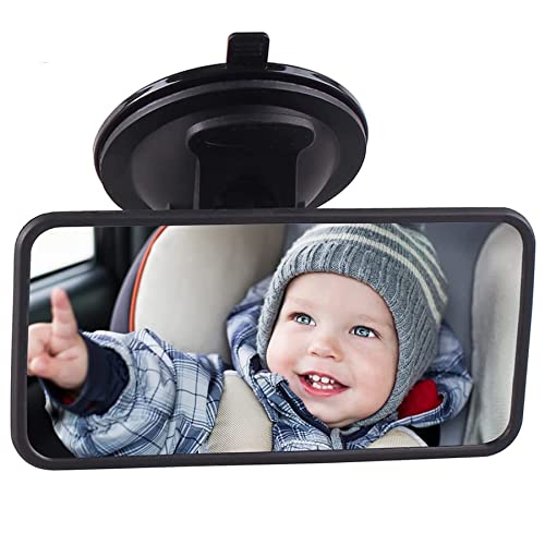 VidFair Rückspiegel Universal Baby Auto Innenspiegel Rückspiegel Fahrtest Fahrlehrer Spiegel Ersatz Auto Rückspiegel mit Saugnapf für Auto SUV LKW 123 * 63 mm (schwarz)